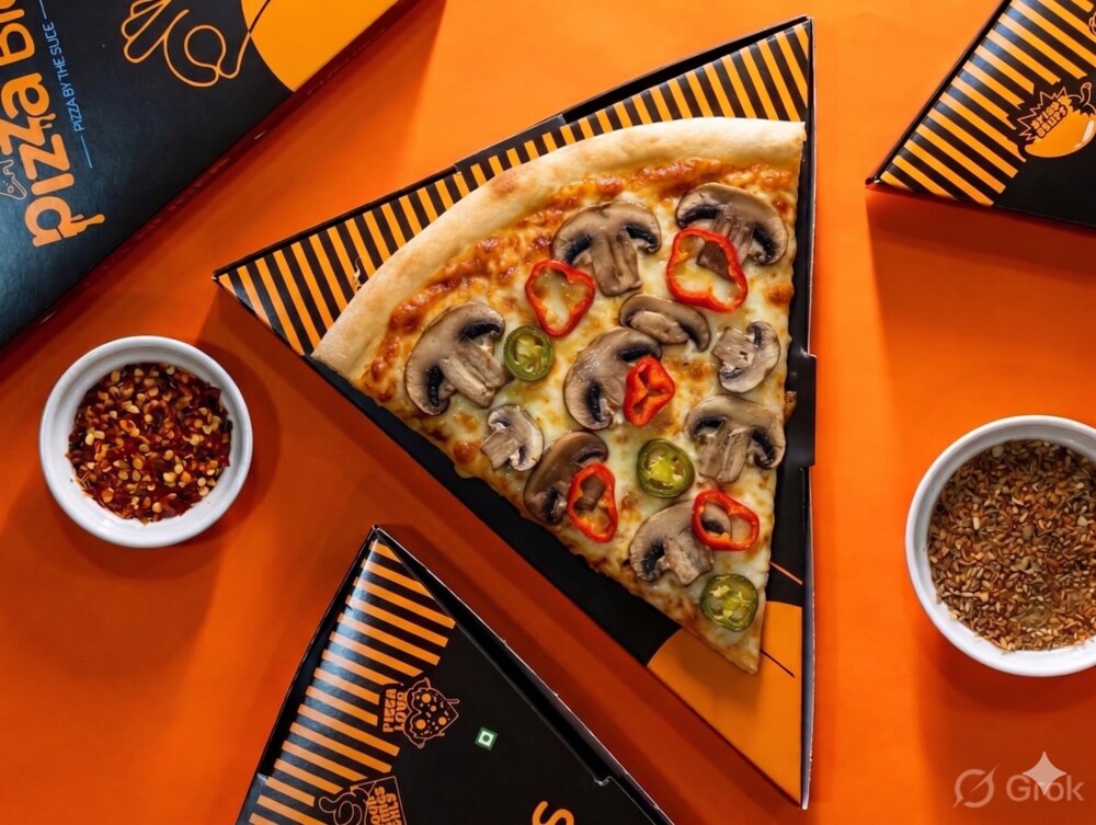 Funghi Picante slice with mushrooms and jalapeños